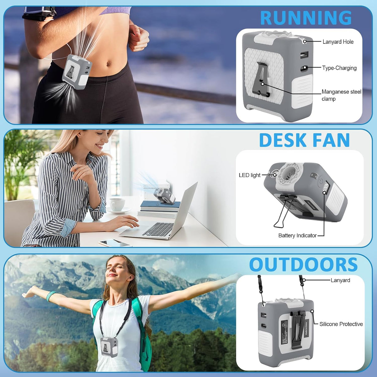 FANSYJKJ Portable Waist Fan Personal Fan