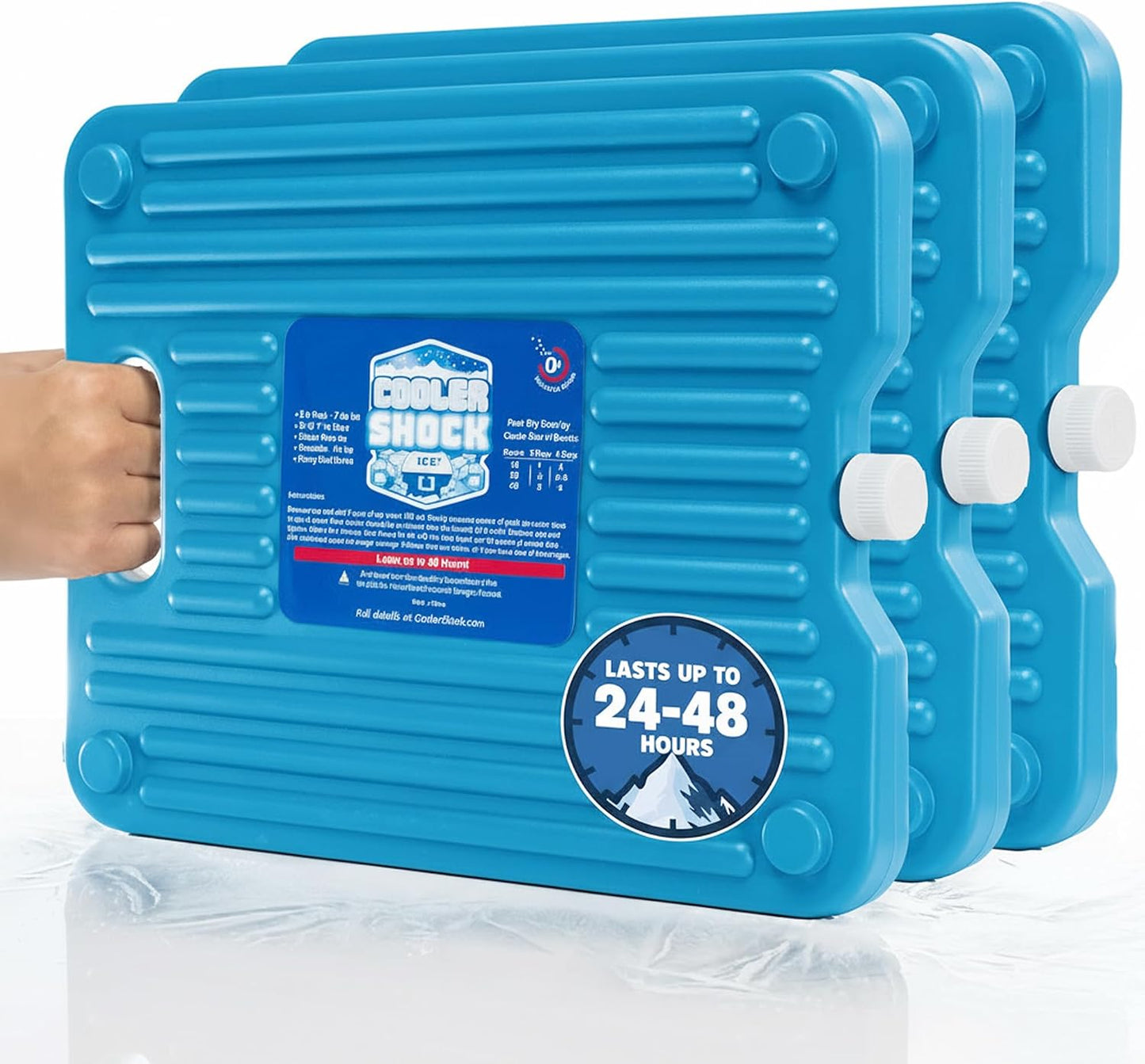 Cooler Shock Ice Packs - Reusable, Premium, Large Pack and Lunch Set for Long Term Use - Cools Faster Than Ice - Cooler Accessories
