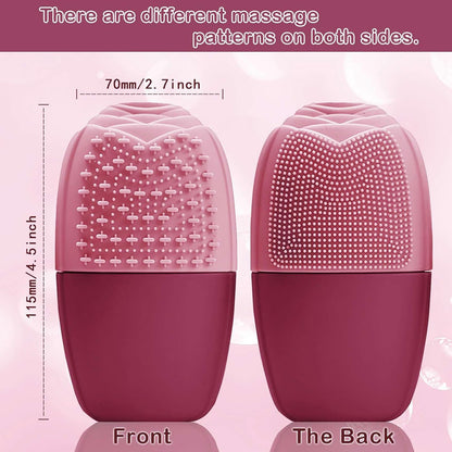 XHJRI Ice Cube Roller Massager for Face, Eyes and Neck Naturally Conditioning and Skin Care,De-Puff Eye Bags,Reduce Migraine Pain,Reusable Massage Silicone Ice Mold (Pink)