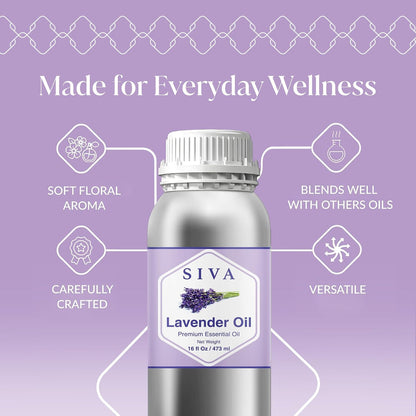 Siva Lavender Essential Oil, Huge Bottle, Large Size, 16 Fl Oz (473 ml)