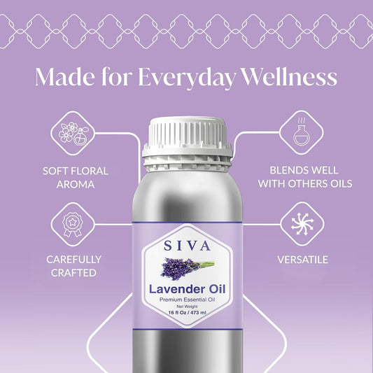 Siva Lavender Essential Oil, Huge Bottle, Large Size, 16 Fl Oz (473 ml)