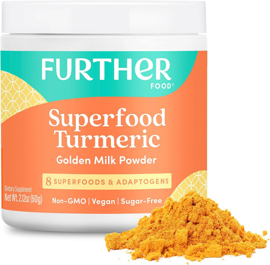 Further Food Superfood Turmeric Root Powder, Golden Milk Blend, 2.12 Oz