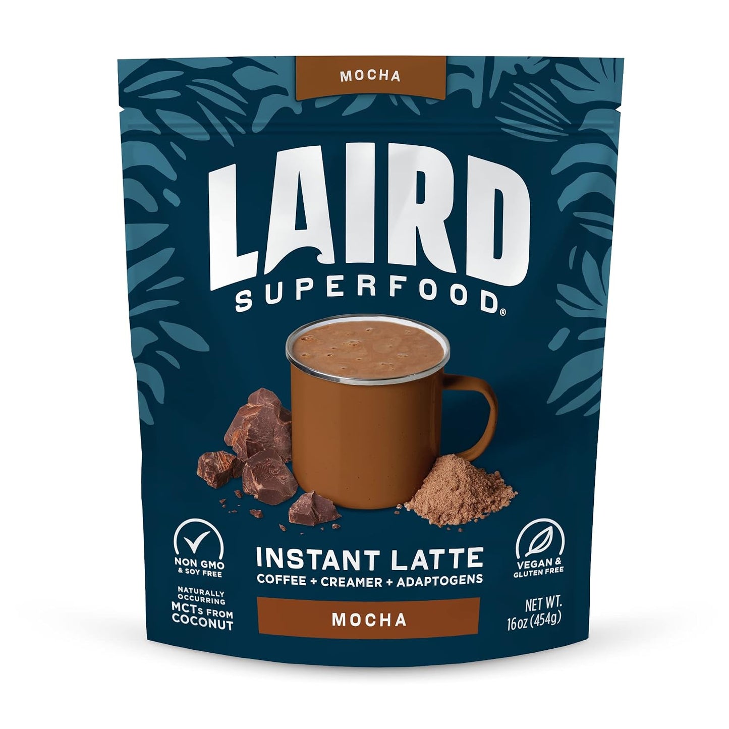 Laird Superfood Chai Instant Latte with Adaptogens - Instant Chai Tea Powder with Superfood Coconut Creamer - Gluten Free, Non-GMO, Vegan, 8 oz. Bag, Pack of 1