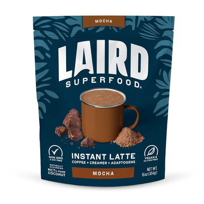 Laird Superfood Chai Instant Latte with Adaptogens - Instant Chai Tea Powder with Superfood Coconut Creamer - Gluten Free, Non-GMO, Vegan, 8 oz. Bag, Pack of 1