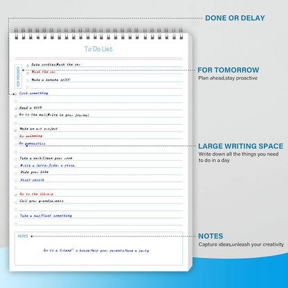 to Do List Notepad 3pcs/Set - Daily Planner Notepad Undated 60 Sheets Tear Off, 5.5" x 8.3" Planning Pad Checklist Productivity Note Pad for Work and Personal Organized
