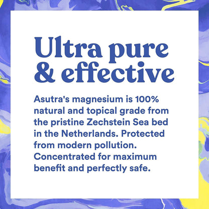 Asutra Lavender Magnesium Chloride Flakes for Bath, Pure Zechstein Source, Magnesium Flakes for Bath Soak, Foot & Body, 2 lbs