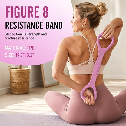 JKSHMYT Pilates Ring Kit for Women, Pilates Equipment – 14.5" Home Magic Circle Workout with Pilates Ball,Resistance Bands,Better me Pilates Essentials Starter Set for Beginners Toning Shape Full Body