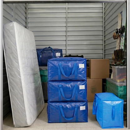 TICONN Extra Large Moving Bags Heavy Duty with Zippers & Carrying Handles, Durable Storage Bags Moving Boxes for Closet Organizers and Storage (Blue)