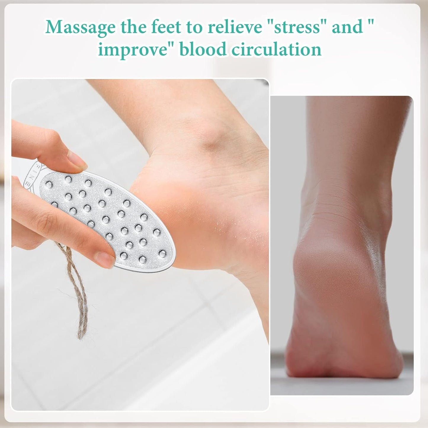 2 Pcs Stainless Steel Foot File Callus Remover Double Sided Metal Foot Scraper Rasp Scrubber for Wet or Dry Skin Professional Pedicure Tool for Hard Skin Cracked Heels Feet (Classic Style)