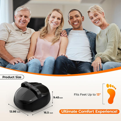 Foot Massager with Heat, 4 Modes & Vibration & Compression & Rolling for Feet Toes Relief, Electric Shiatsu Foot Massager with Remote, Fits Up to Men's Size 13, Gift for Women Men Father's Day