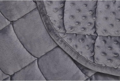 TONGDADA Weighted Lap Blanket 7lbs for Adult,Perfect for Relaxation, Lounging, Napping, Sleeping & Travel,Luxury Minky Weighted Body Blanket,Weighted Throw Blanket-Dark Grey Minky Dot, 29" x 24"