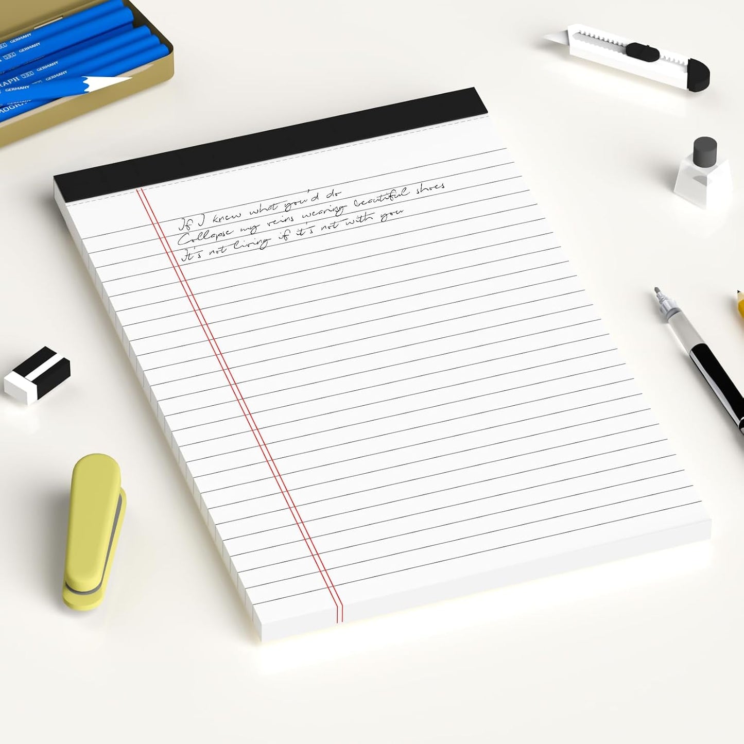 5pcs Small Note Pads 5x8 Notebook College Ruled Legal Pads Color Notepads 5 Pack Study Back Writing Pads 5 x 8 Perforated Narrow Ruled Pads of Paper for School & Office Supplies 30 Sheets/Pack