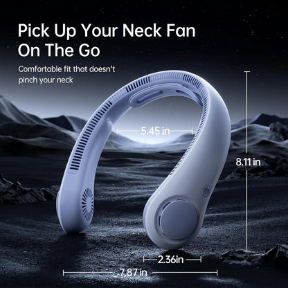 JISULIFE Portable Neck Fan Upgraded: Neckbrace Hands-Free, 5-Speed 5000 mAh
