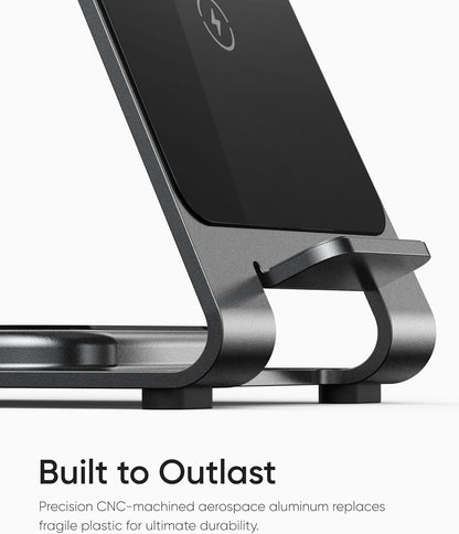 Intoval Aluminum 3 in 1 Wireless Charging Station for iPhone 17 16 15 14 13 12 11 Pro Max XR, Wireless Charger for Apple Watch 11 10 9 8 7 Ultra SE 3 2, Phone Charger for AirPods 4 Pro 2 3 (Grey)