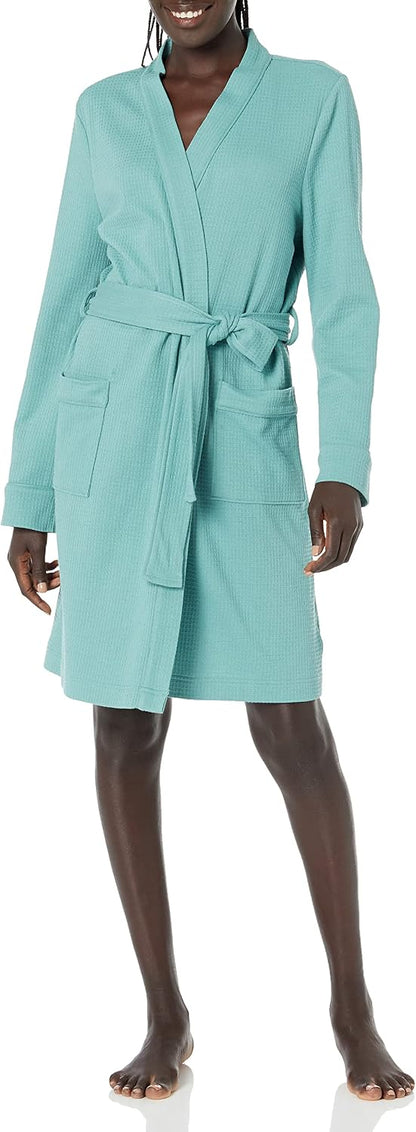 Amazon Essentials Women's Lightweight Waffle Full-Length Bath Robe (Available in Plus Size)