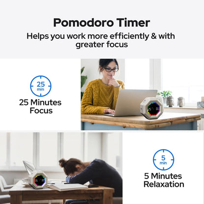 Visual Timer for Kids Kitchen Timer Pomodoro Magnetic Visual Countdown | Smart Gravity Sensing Timer with Large Display Loud Alarm for Study Cooking Classroom Homework Time Management