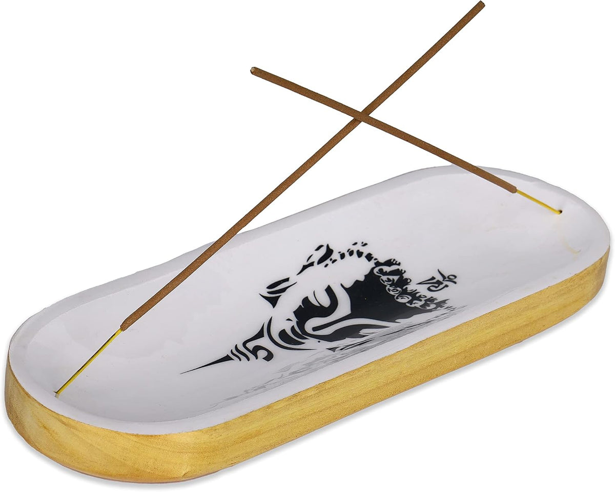 Bless-International Traditional-Handmade-Tray-Burner Wooden-Trat-Incense-Stick-Holder Ash-Catcher-Stand for-Aromatherapy-Meditation-Yoga 11x4x1.22 Inches (Wooden Tray)