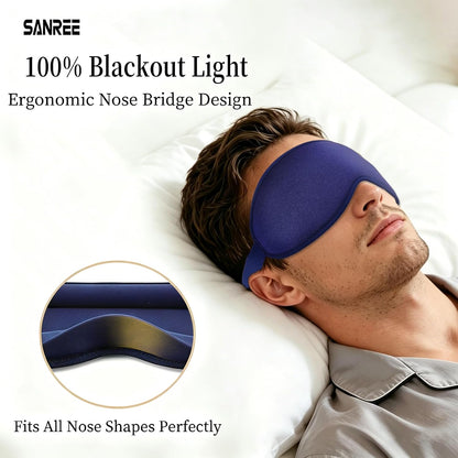Sleep Mask for Side Sleeper Women Men,Blackout Eye Masks for Sleep,3D Contoured Sleeping Mask,Breathable Adjustable Eye Cover Blindfold with lash Extensions for Trave,Nap,Night Work,Black