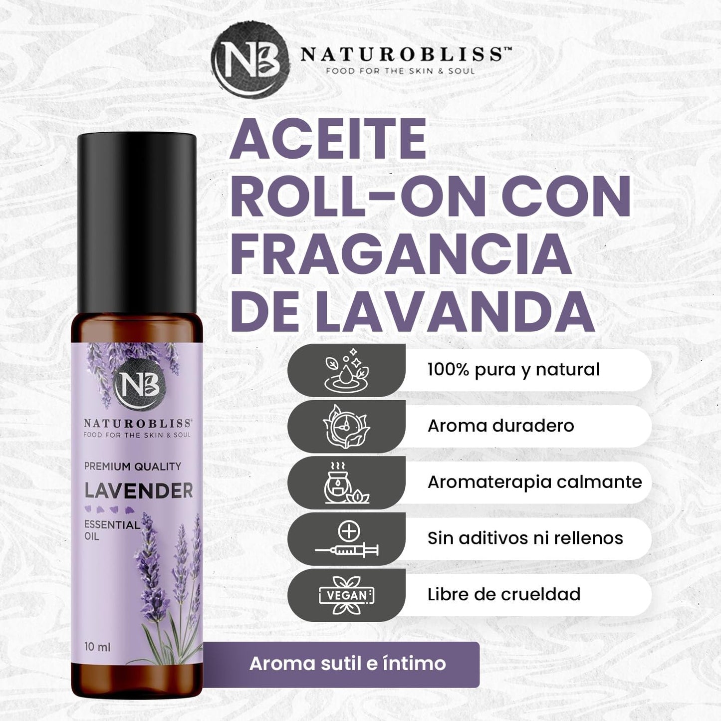 NaturoBliss Lavender Essential Oil with Glass Dropper - 100% Pure and Natural - Essential Oils for Diffuser, Aromatherapy, Soap and Candle Making, Lavender Essential Oil Pure, Lavender Oil, 4 Fl Oz