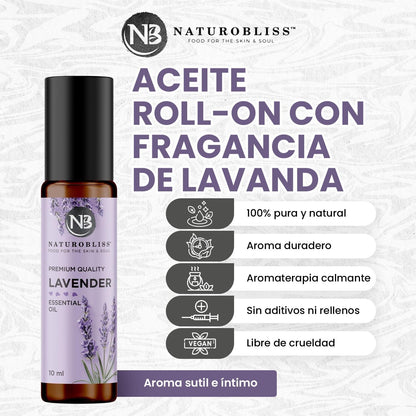 NaturoBliss Lavender Essential Oil with Glass Dropper - 100% Pure and Natural - Essential Oils for Diffuser, Aromatherapy, Soap and Candle Making, Lavender Essential Oil Pure, Lavender Oil, 4 Fl Oz