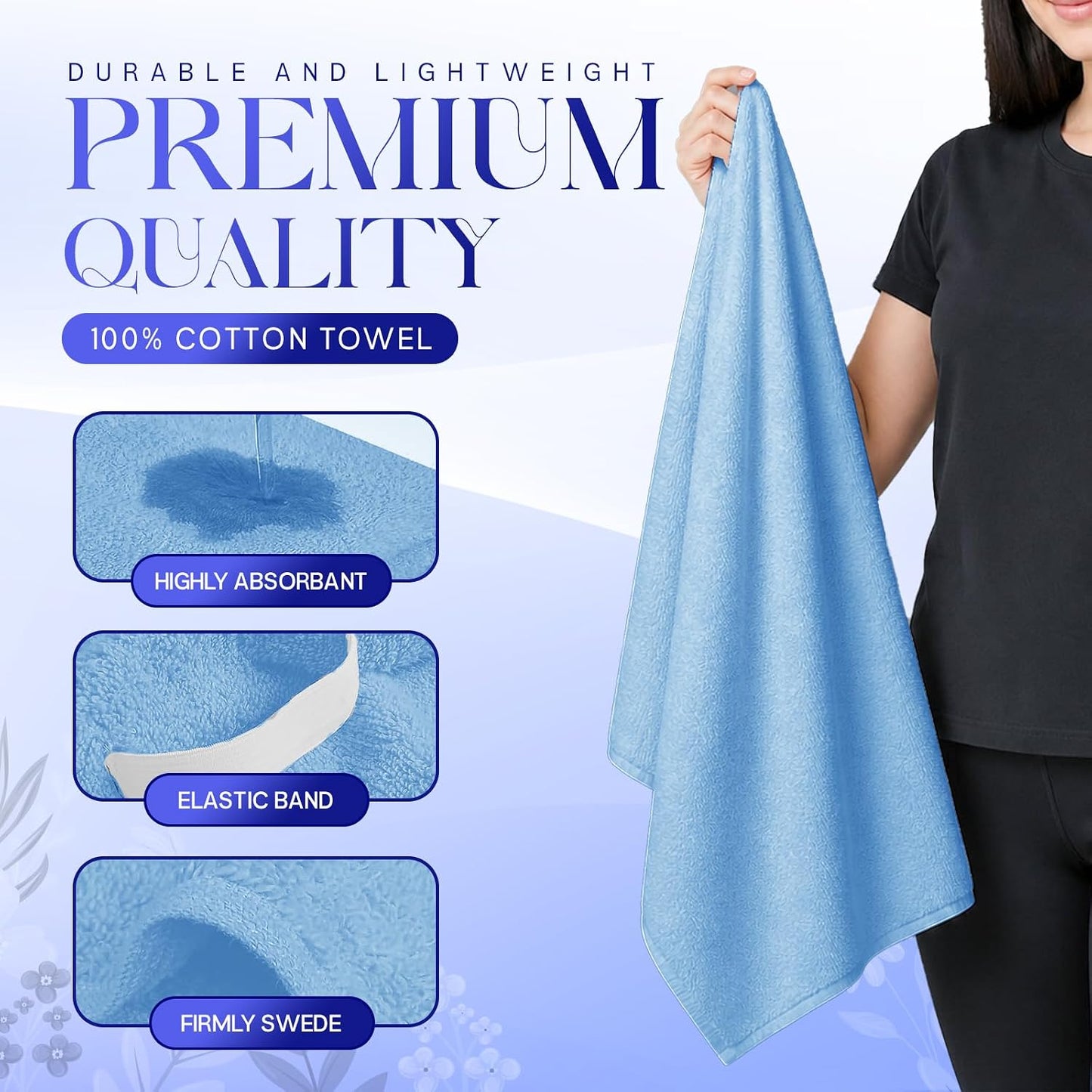 Lili&James 100% Cotton Hair Towel Wrap for Women & Kids – 420 GSM Quick Dry Hair Turban with Double Button Loop, Anti Frizz Non Microfiber Hair Drying Towel for Curly, Long & Thick Hair (Lilac)