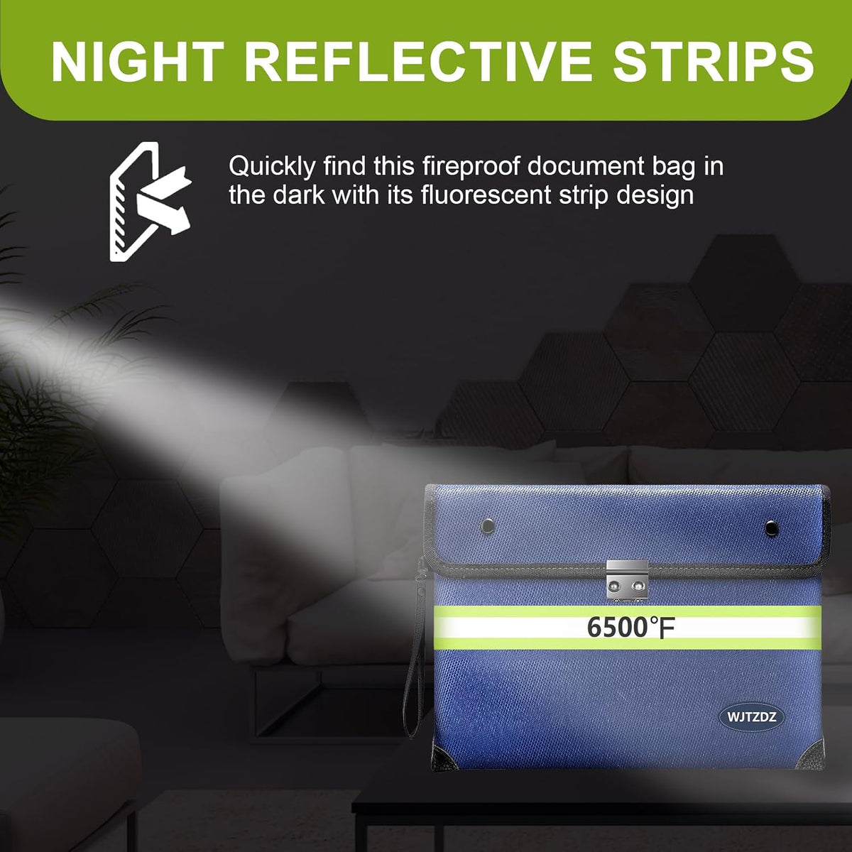 Upgraded Fireproof Money Bag,10 Layers of Heat Insulated Materials 6500°F