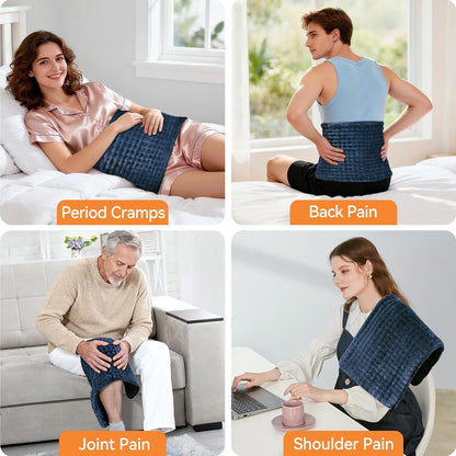 Heating Pad for Back Pain, Electric Heat Pad with 9 Heat Levels & 4 Auto-Off Timers, Portable Heating Pad for Period Cramps, Shoulder, Neck, Machine Washable, Gifts for Women and Men, Grey, 24''×12''
