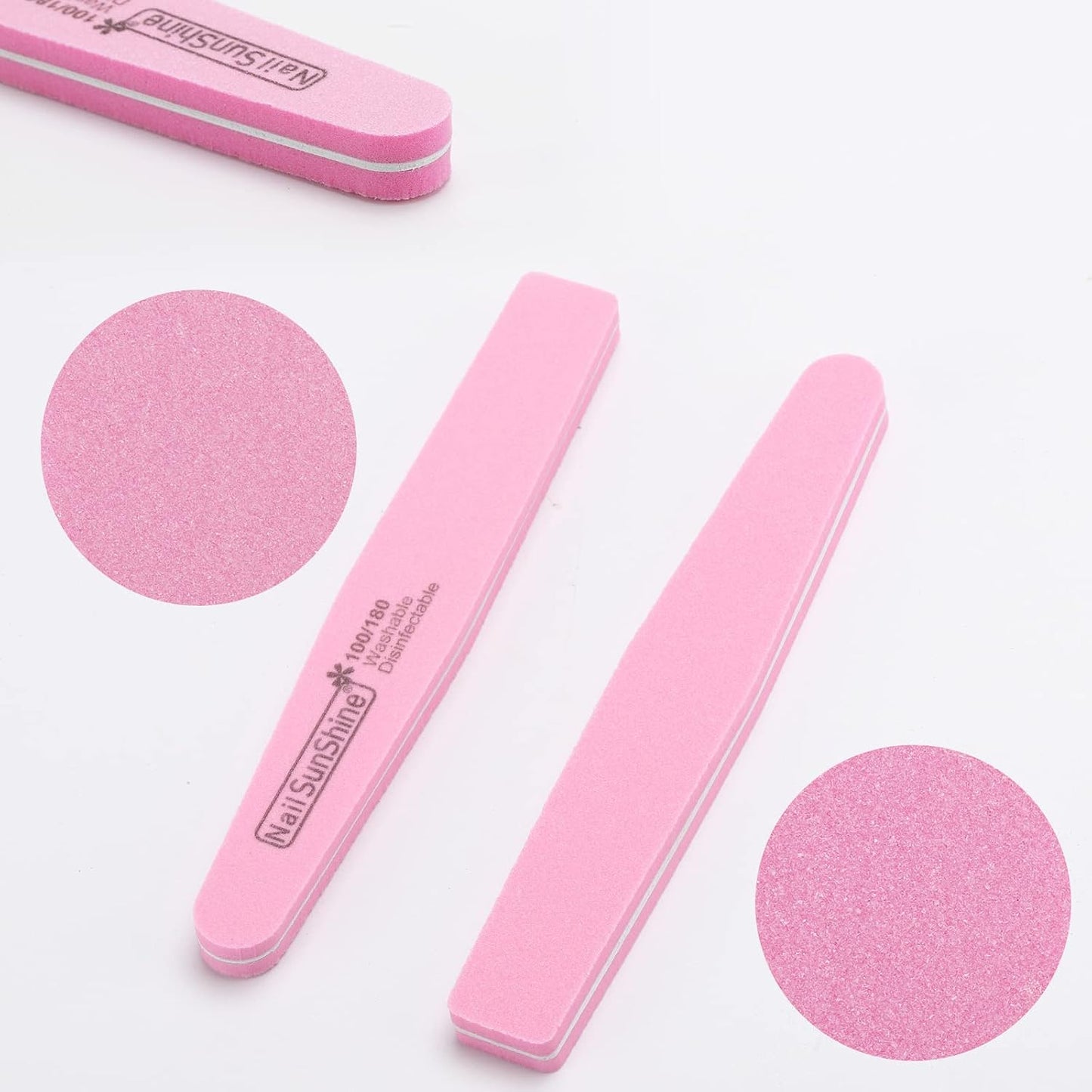 35 Count 100/180 Grit Nail Files and Buffers Kit, Reusable Sanding Buffing Blocks Sponge File Double Sides Emery Boards