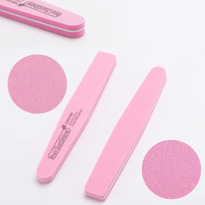 35 Count 100/180 Grit Nail Files and Buffers Kit, Reusable Sanding Buffing Blocks Sponge File Double Sides Emery Boards