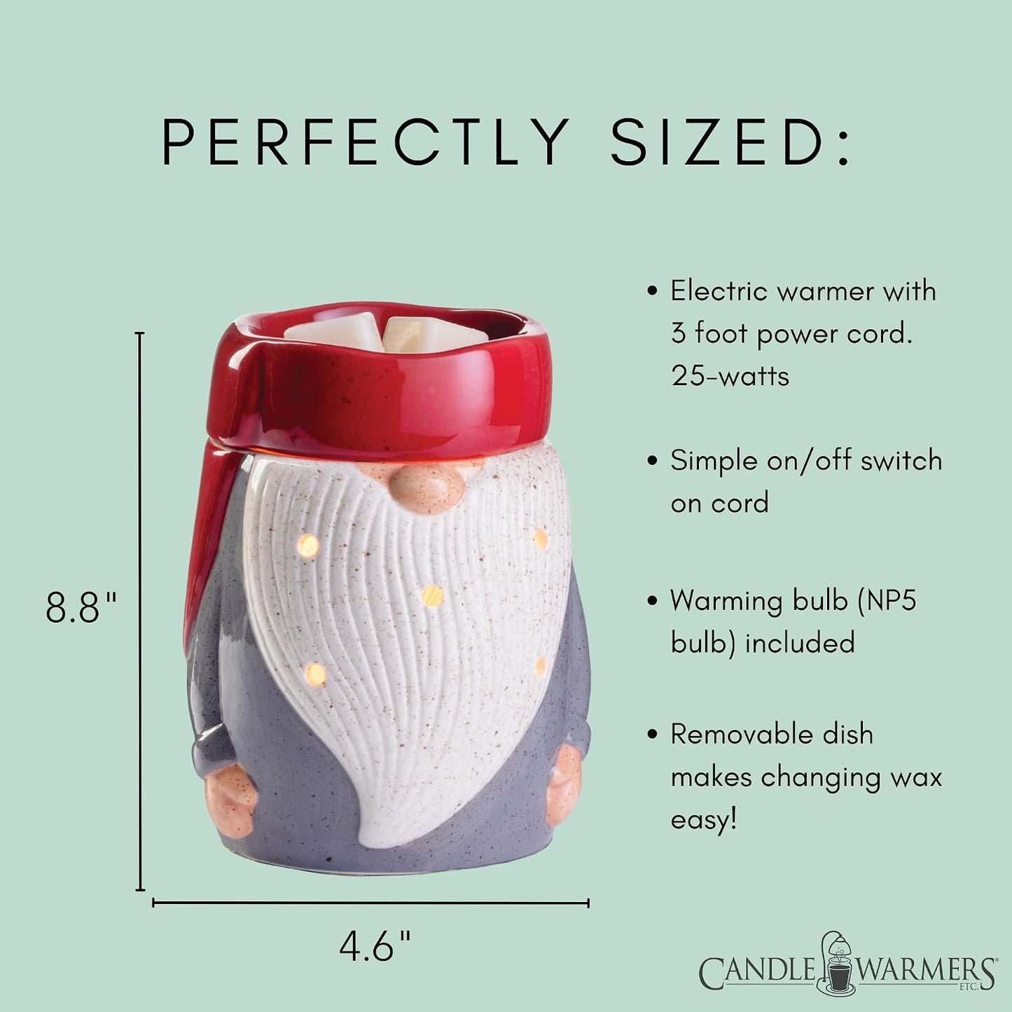 Candle Warmers ETC. Illumination Fragrance Warmer- Light-Up Warmer for Warming Scented Candle Wax Melts and Tarts or to Freshen Room, White Harmony
