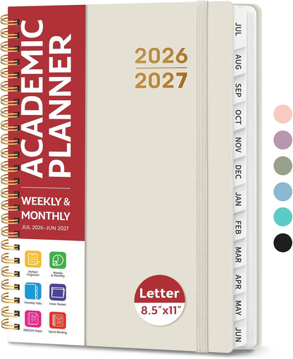Taja Planner 2026-2027, Jul 2026-Jun 2027 Monthly & Weekly Calendar Book - Colors B