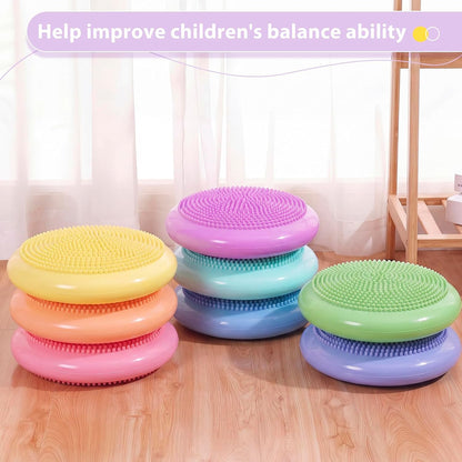 Amylove 6 Pcs Wiggle Seat Inflated Wobble Cushion for Sensory Kid 13 Inch Balance Disc Kids Flexible Seating Exercise Sensory Pad Chair Cushion for Classroom Office School (Bright)