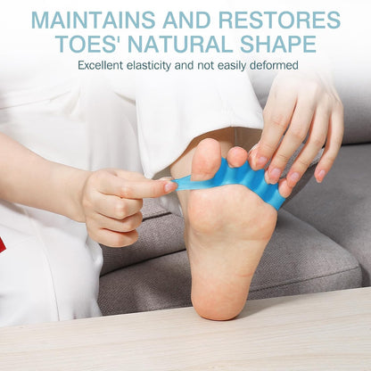 KTSAY Toe Spacers for Women & Men - Silicone Toe Separators for Bunion Relief, Hammer Toe, Plantar Fasciitis & Pedicures（2pcs,Blue）
