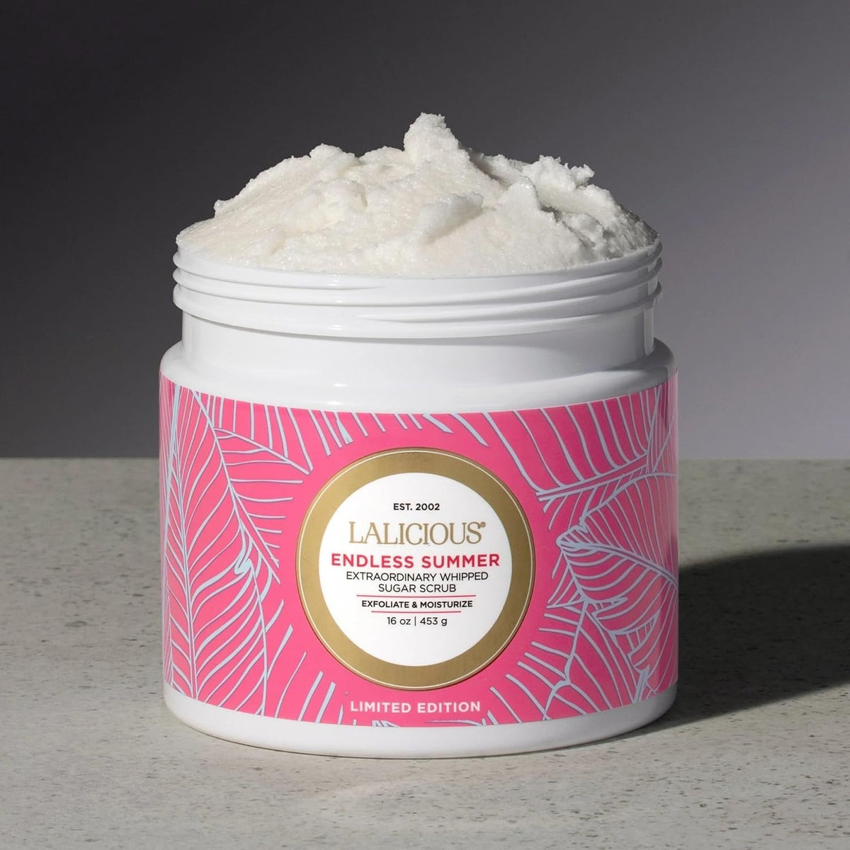 LALICIOUS Endless Summer Exfoliating & Moisturizing Body Scrub | Sugar & Coconut Oil | Pre-Shave Scrub for Ingrown Hairs & Razor Bumps | Gently Buffs & Smooths Sensitive Skin | No Parabens Large 16oz