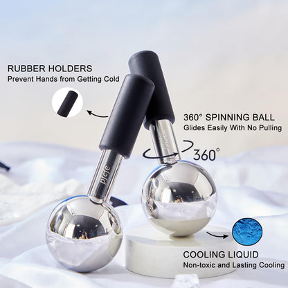 360 Rotating Ice Globes for Face Eyes, Facials Cold Roller for Puffy Eyes