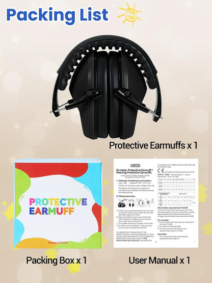 Dr.meter Ear Muffs for Noise Reduction: 27.4SNR Noise Cancelling Headphones for Kids Adults, EM100 Adjustable Hearing Protection Earmuffs for Monster Jam, Autism Sensory, Concerts, Fireworks