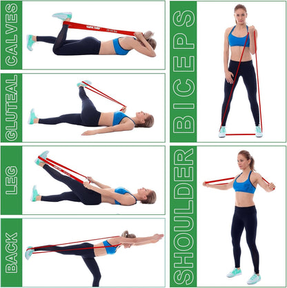 WIKDAY Resistance Bands for Working Out, Exercise Bands, Workout Bands, Pull Up Assistance Bands for Body Stretching Training Physical Therapy Muscle Training for Men & Women