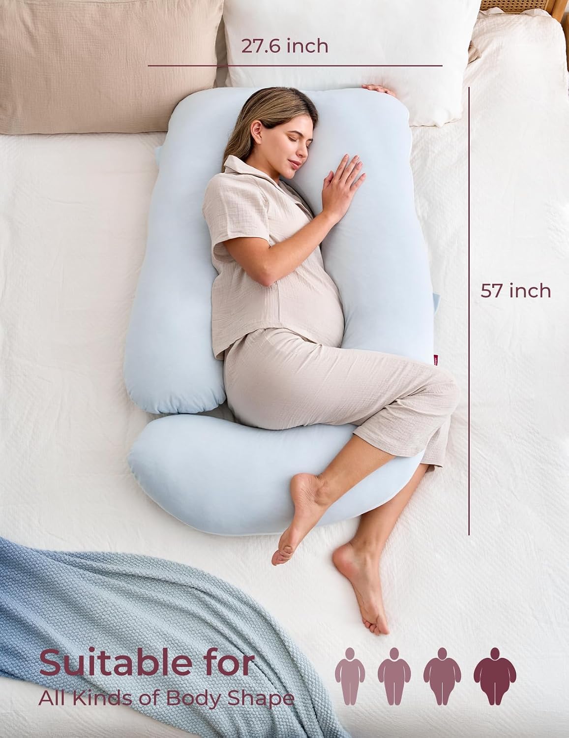 Momcozy Cooling Pregnancy Pillow - U Shaped Full Body Maternity Pillow