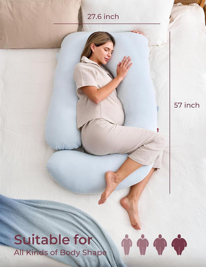 Momcozy Cooling Pregnancy Pillow - U Shaped Full Body Maternity Pillow