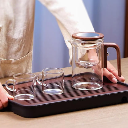 Enchanti Tea Pot, Magic Glass Teapot with Strainer,Magnetic Water Separation with Infuser -600ML/20.3oz