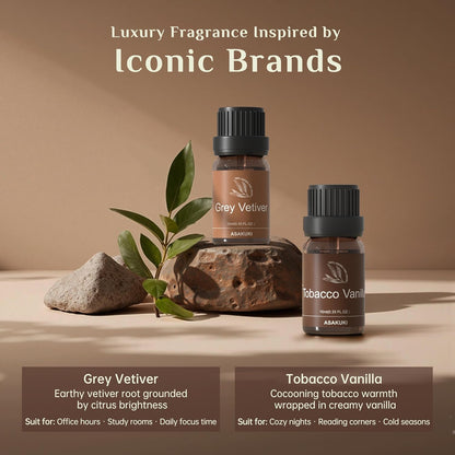ASAKUKI Essential Oils for Diffuser –6 Mood Essential Oil Blends (Breathe, Uplift, Sensual, Balance, Unwind, Rest) for Morning to Night Rituals, Home & Daily Use-Thoughtful Gift