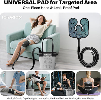 Cold Therapy Machine, Programmable Ice Machine for Shoulder After Surgery, Portable Shoulder Replacement Recovery System, Cryotherapy Pain Relief with Pad