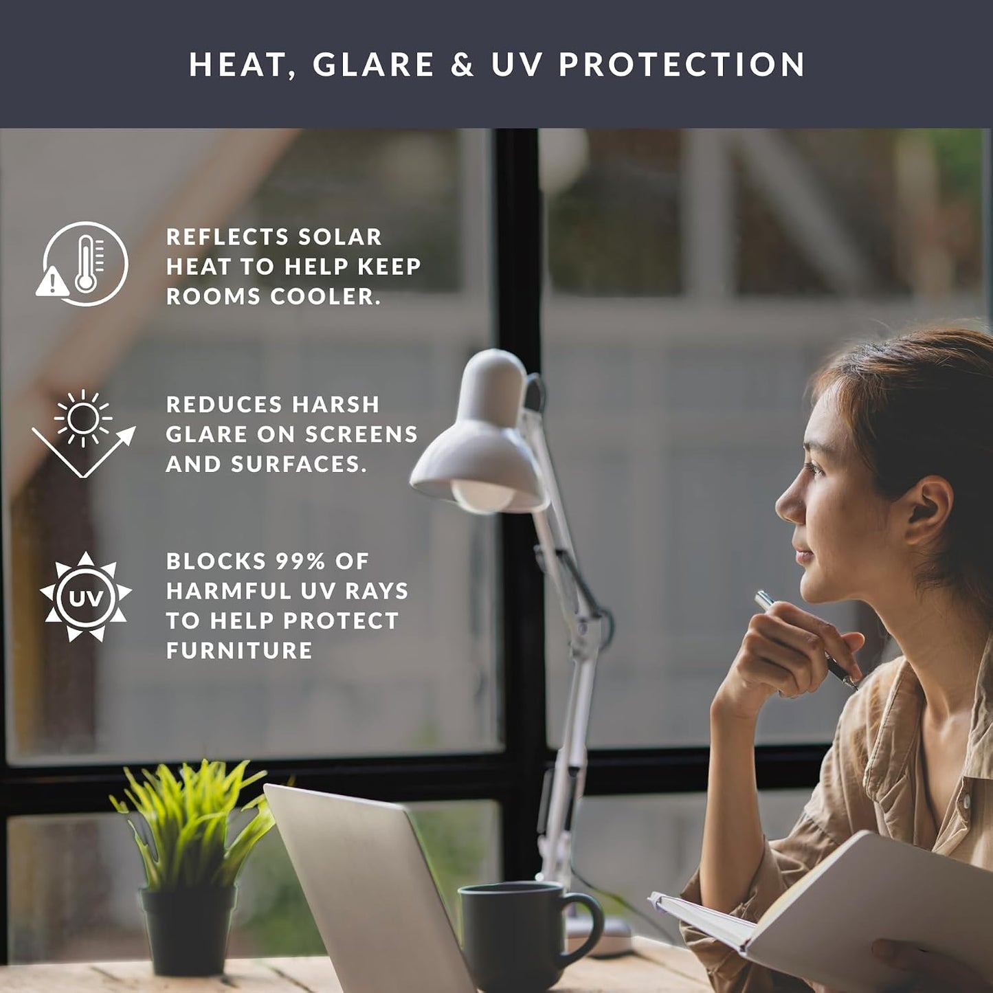 Blackout Light Effects Window Privacy Film by Artscape - Light Blocking Blackout Film, Static Cling, Full Coverage Privacy, Light Control, Helps Create a Calm, Focused Space - 17.72 x 72 Inch