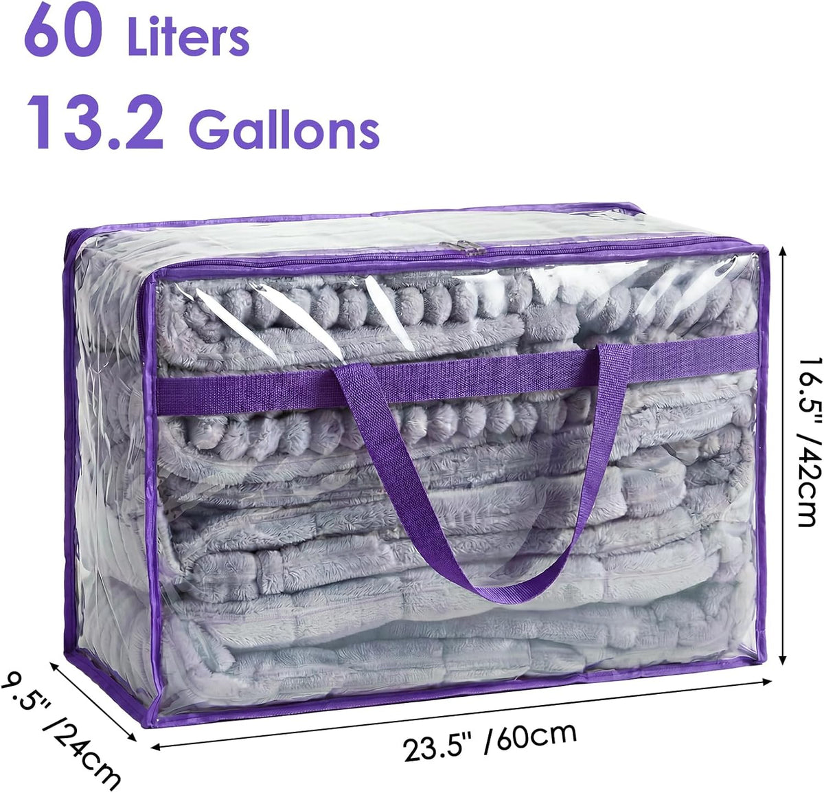 Blanket Storage Bags Extra Large 60L 4 Pack Clothes Organizer
