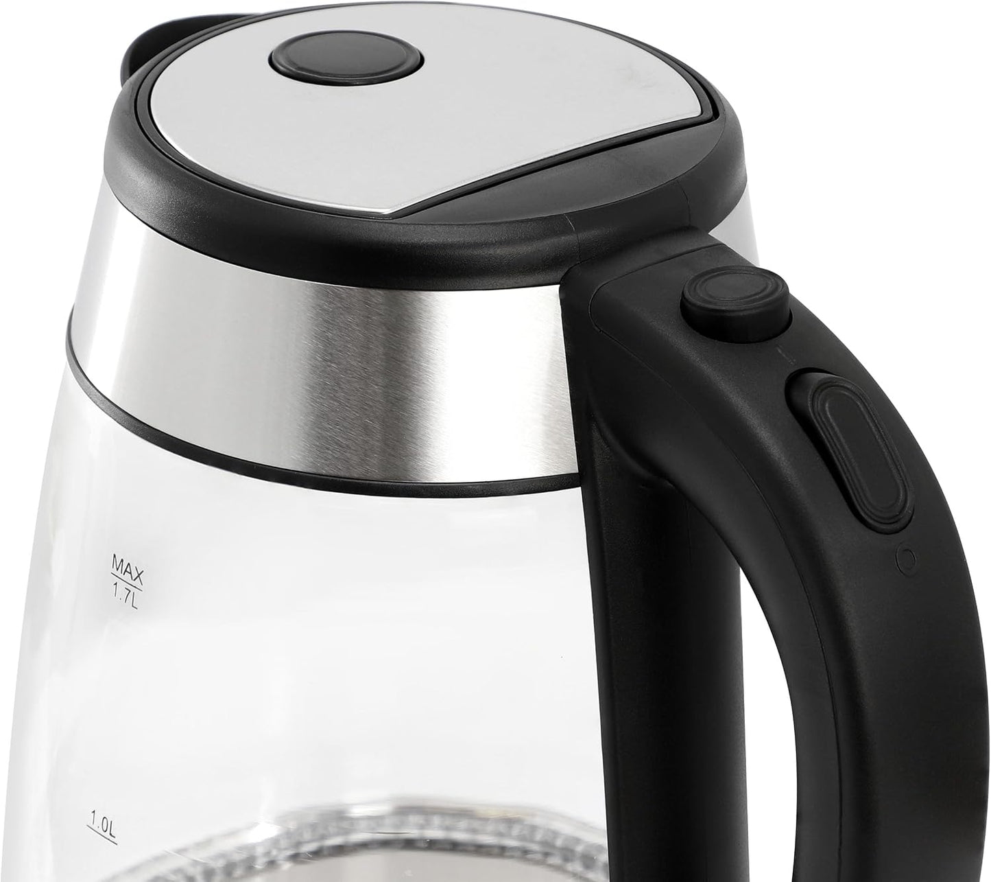 MegaChef Electric Watter Boiler/Tea Kettle (Glass, Silver, 1.8 Liter)