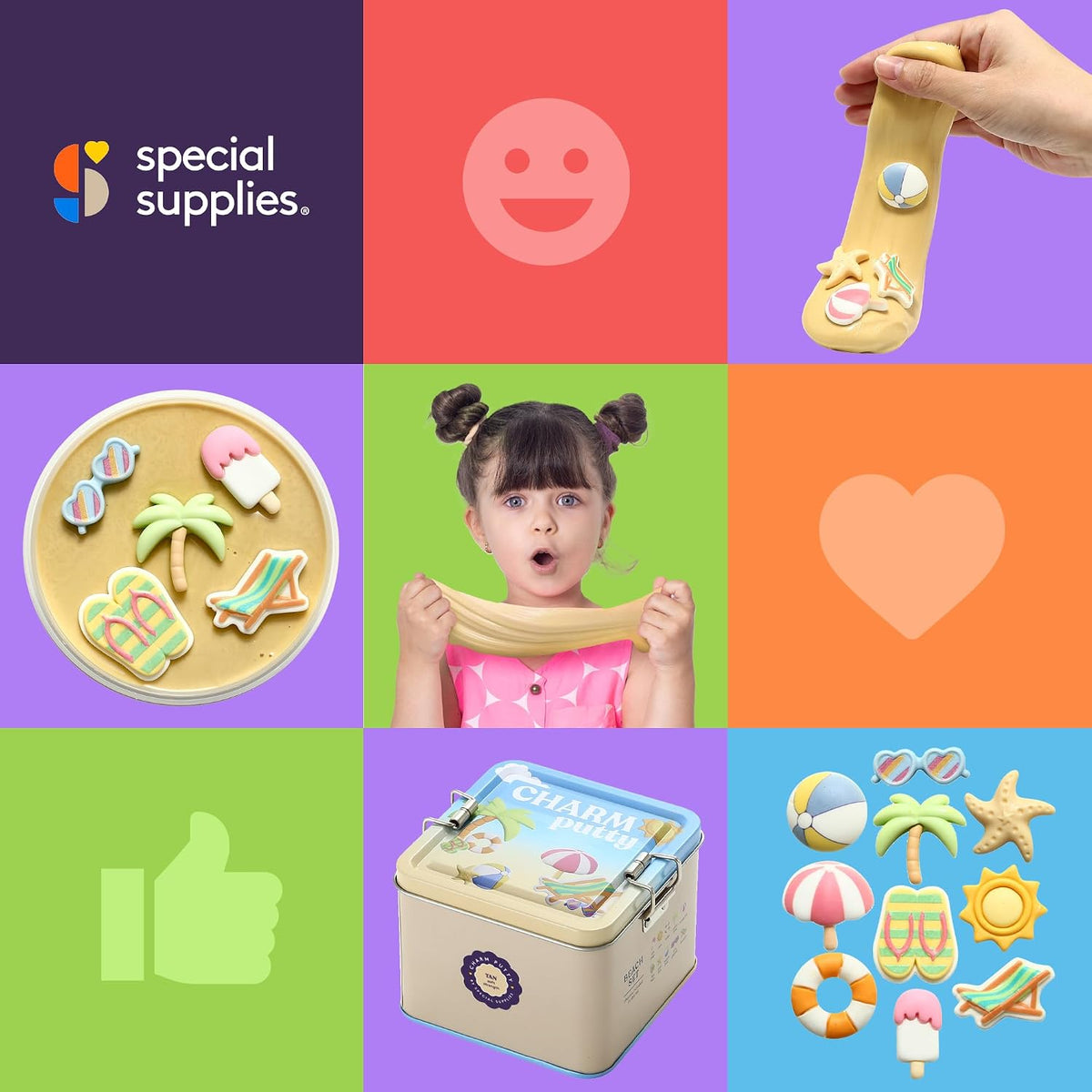 Special Supplies Sensory Therapy Putty for Kids and Adults with Cute Charms, Resistive Hand Exercise Stress Relief Therapy Putty (Farm)