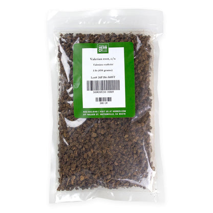 Valerian Cut & Sifted, by Herb Co, Valeriana Wallichii, Garden Heliotrope, from China & India, Kosher, for Tea, 1 lb