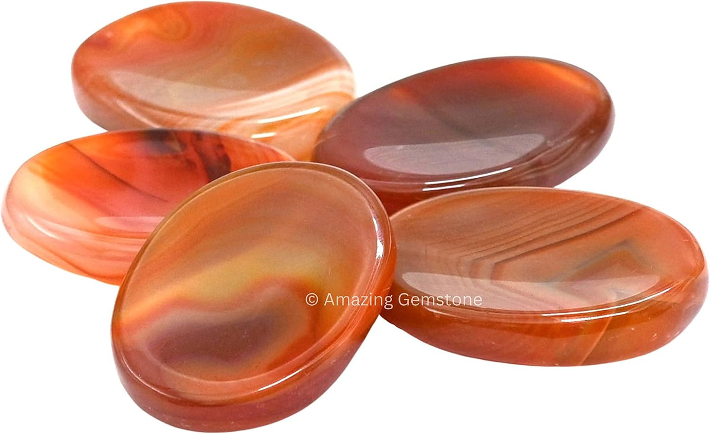 Amazing Gemstone Labradorite Thumb Worry Stone, Anxiety Stone, Healing Crystals - Piedra Crystal Fidget for Gift, Meditation, Calming, Relaxation, Stress Relief - Colors A