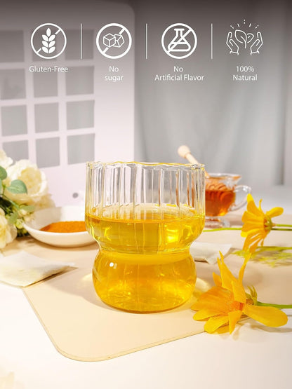 TeeLux Ginger Turmeric Green Tea Bags, Sweet Honey Aroma, Caffeinated 100ct