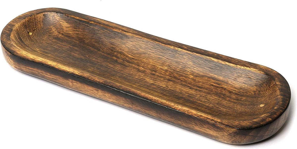 Bless-International Traditional-Handmade-Tray-Burner Wooden-Trat-Incense-Stick-Holder Ash-Catcher-Stand for-Aromatherapy-Meditation-Yoga 11x4x1.22 Inches (Wooden Tray)